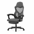 Sedia da ufficio ergonomica in rete e similpelle con braccioli regolabili Grigio