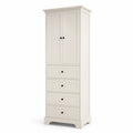 Armadio in MDF Bianco con Ante e Cassetti 184x60x40 cm