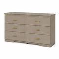 Cassettiera in Legno Composito 6 Cassetti Beige