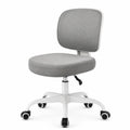 Sedia da ufficio in tessuto grigio con struttura in metallo bianco
