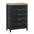 Cassettiera in legno MDF nera con cinque cassetti