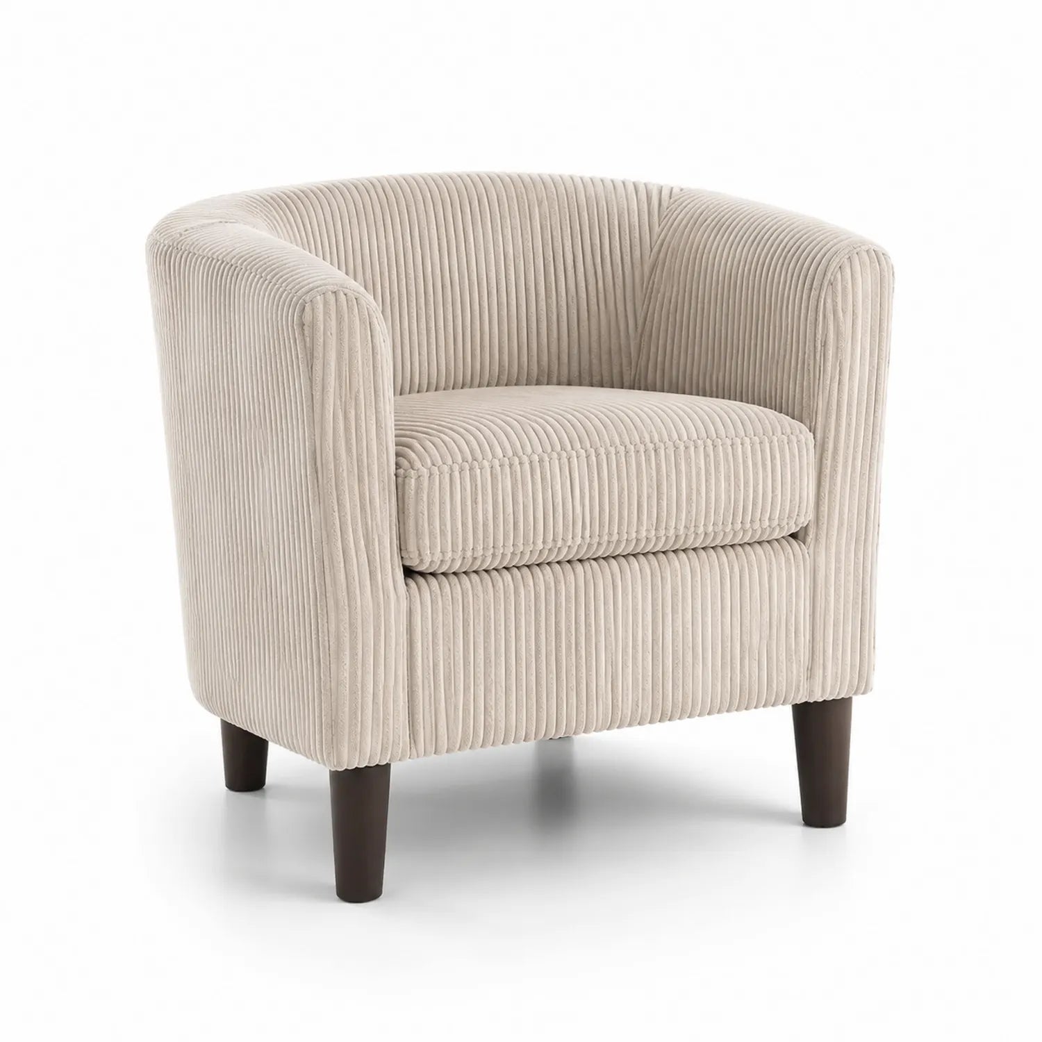 Poltroncina in velluto a coste con gambe in legno, 75x70x70 cm