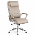 Sedia ergonomica in ecopelle con struttura in metallo cromato