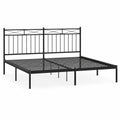 Letto matrimoniale in metallo nero con testiera 200x160 cm