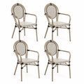 Set di 4 Sedie da Esterno in Rattan e Alluminio