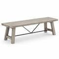 Panca rettangolare in legno e metallo grigio 180x40x45 cm