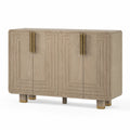 Credenza in legno con maniglie in metallo dorato 120x40x80 cm