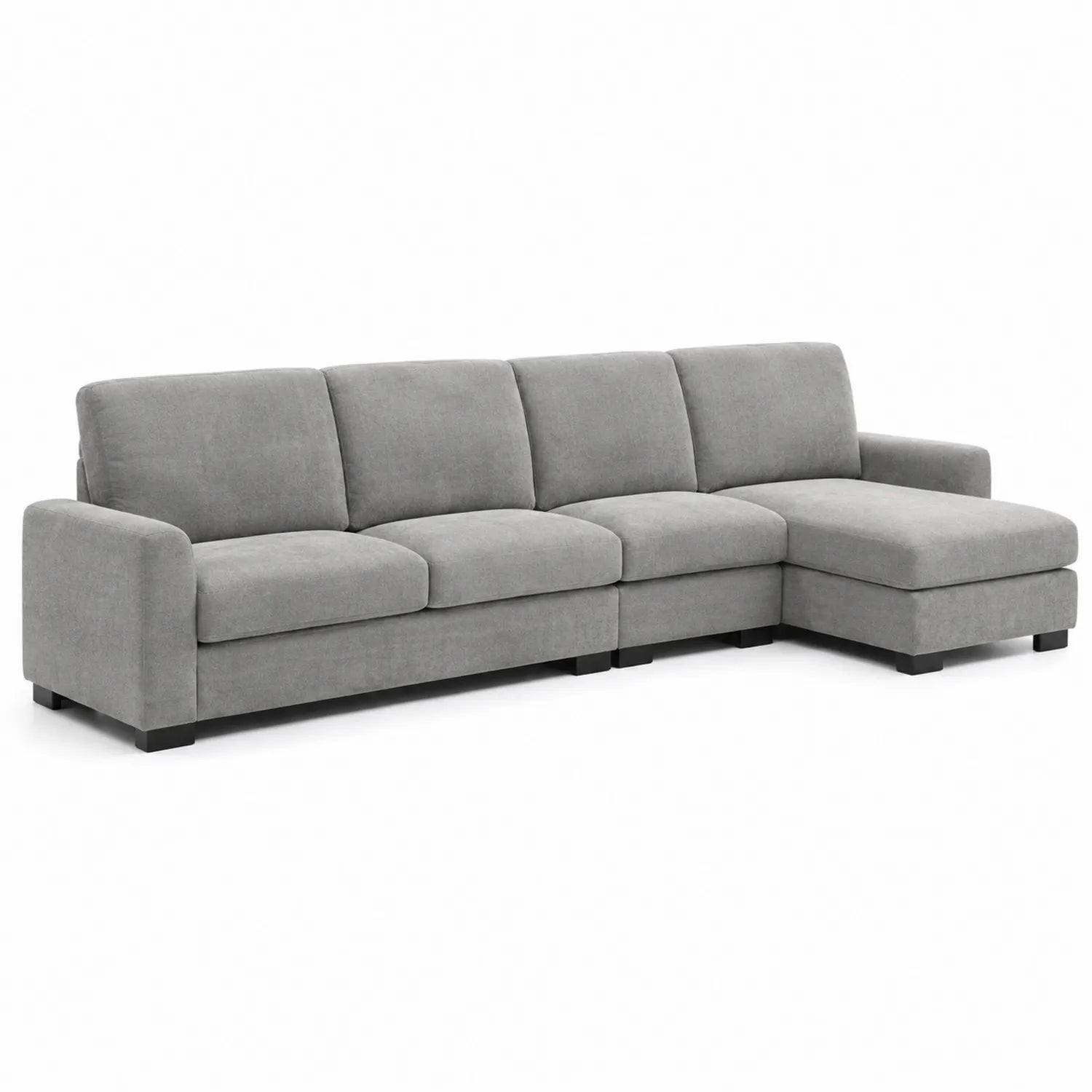 Divano angolare in tessuto Grigio con chaise longue
