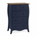 Cassettiera in Legno Blu con 5 Cassetti