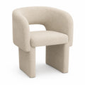 Sedia con Rivestimento in Tessuto Bouclé Beige