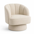 Poltrona girevole in tessuto beige