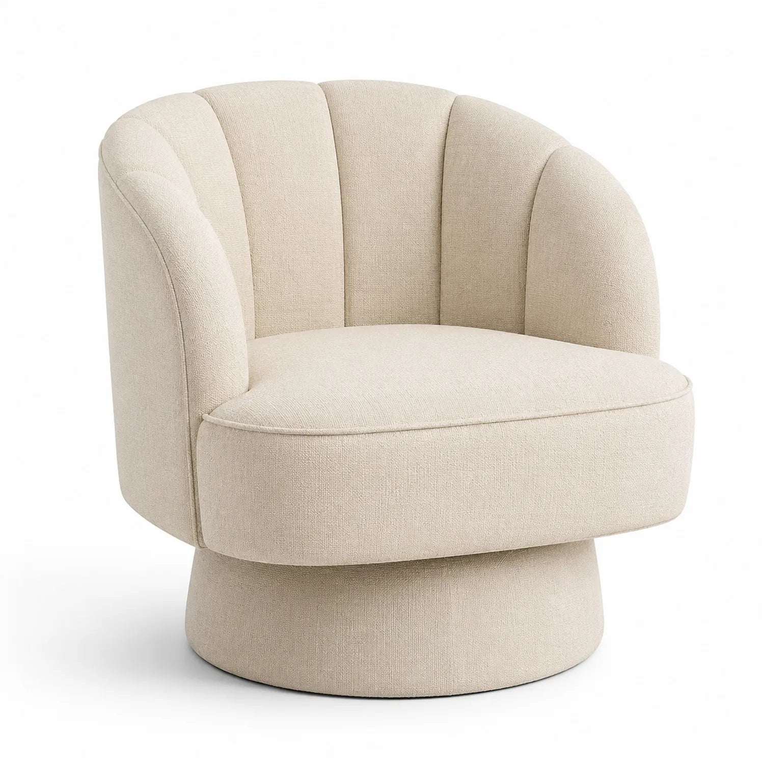 Poltrona girevole in tessuto beige