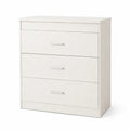 Cassettiera in legno ingegnerizzato bianco 3 cassetti