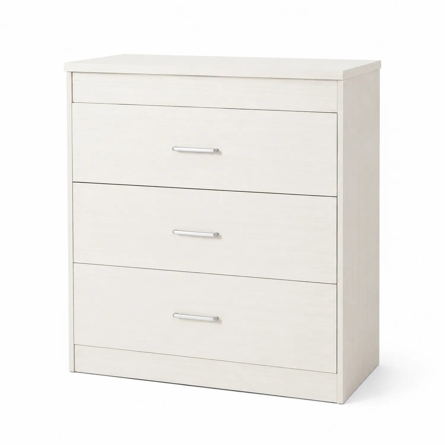 Cassettiera in legno ingegnerizzato bianco 3 cassetti