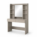 Toletta con Specchio e Cassetti in Legno MDF Beige