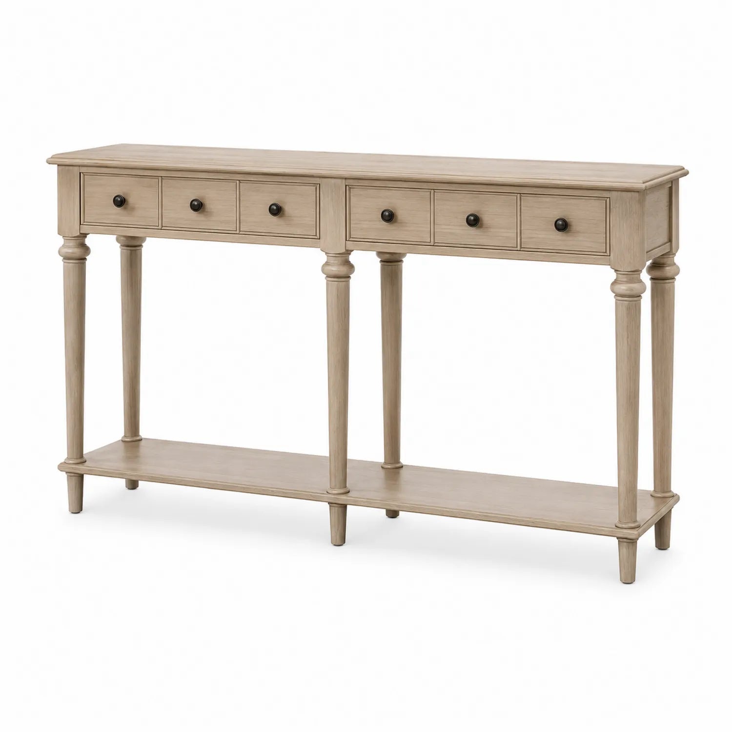 Consolle Rettangolare con Cassetti in Legno Beige