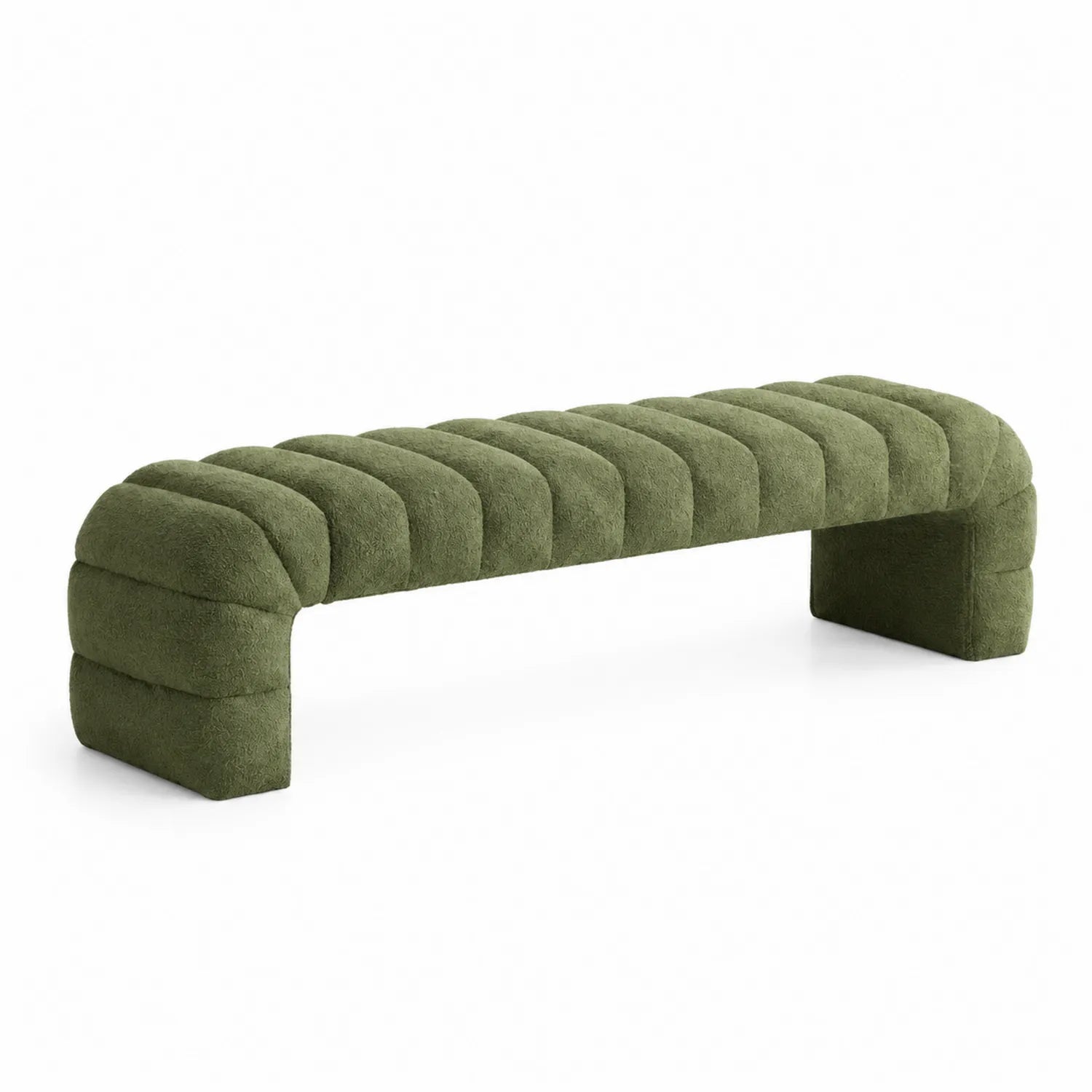 Panca in tessuto verde 160x45x45 cm