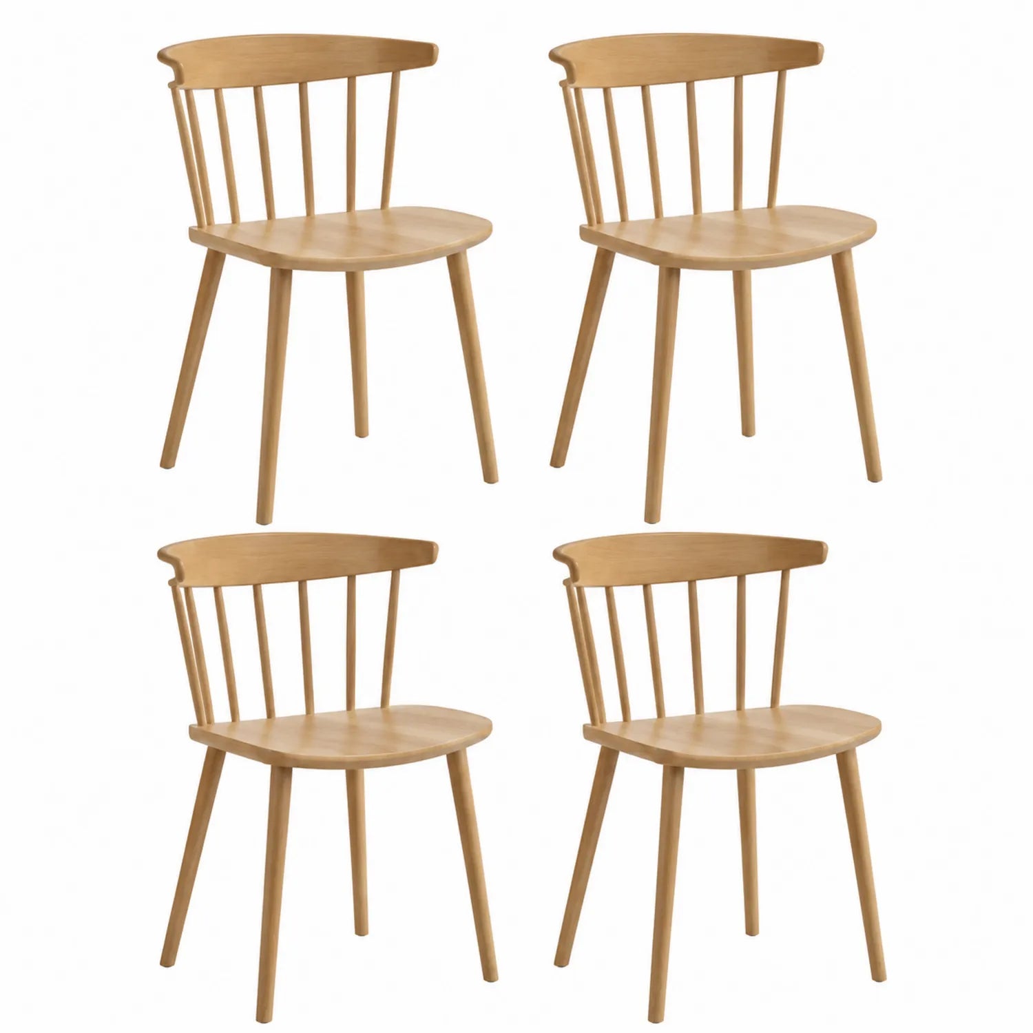 Set di 4 sedie da pranzo in legno massello