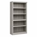 Libreria alta in legno composito con 5 ripiani grigia