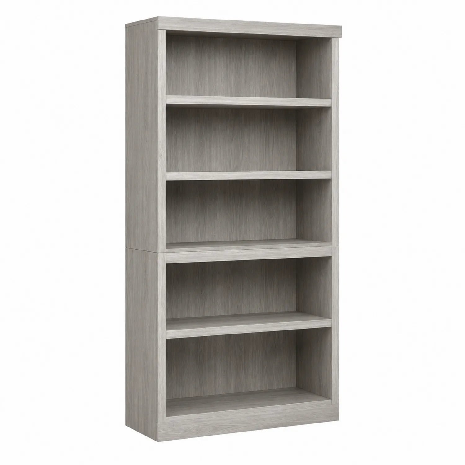Libreria alta in legno composito con 5 ripiani grigia