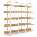Scaffale modulare in legno di rovere e metallo bianco 180x30x200 cm