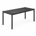 Tavolo rettangolare da pranzo in legno composito e metallo nero 180x90x75 cm