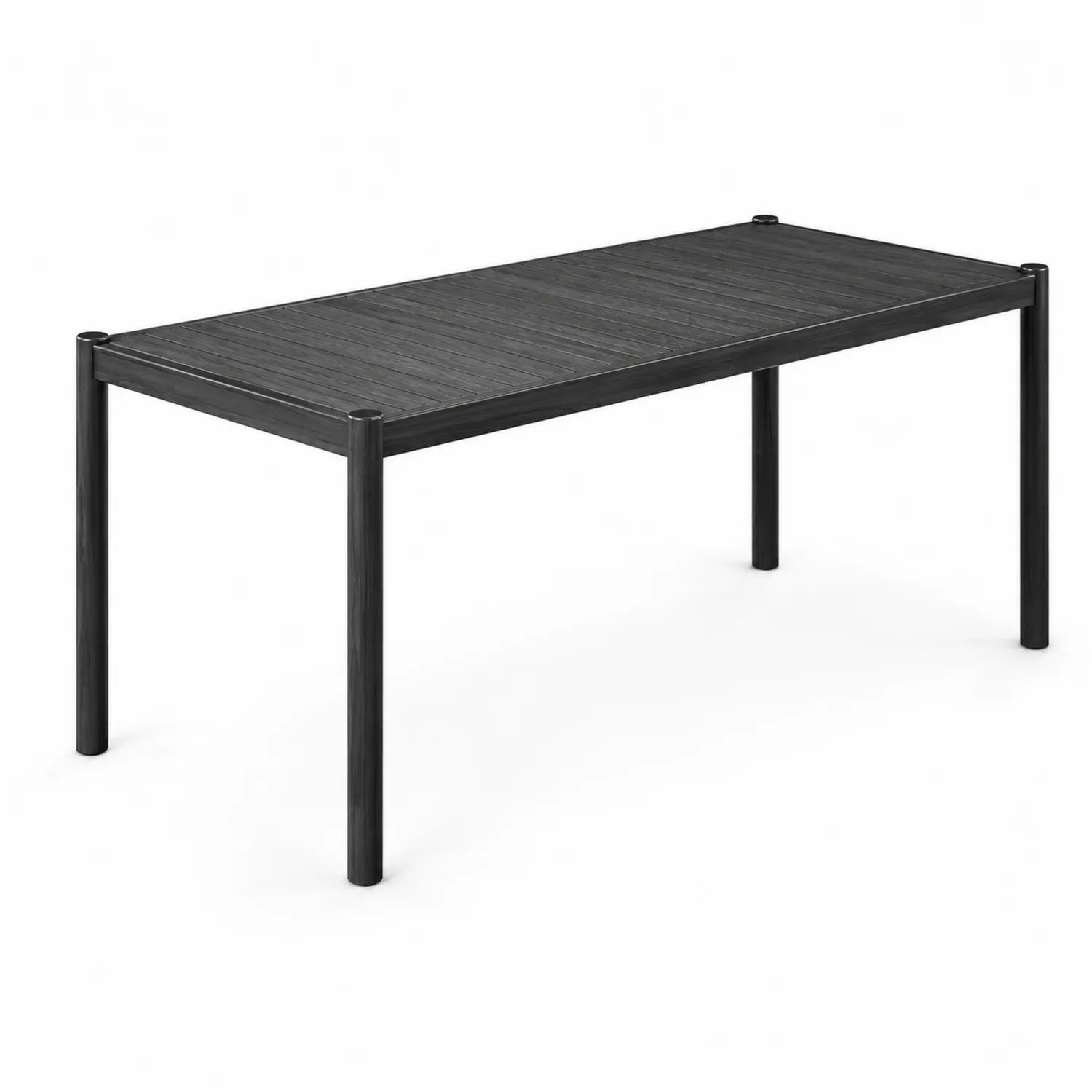 Tavolo rettangolare da pranzo in legno composito e metallo nero 180x90x75 cm