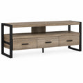 Mobile TV in legno composito con telaio in metallo nero 120x40x45 cm