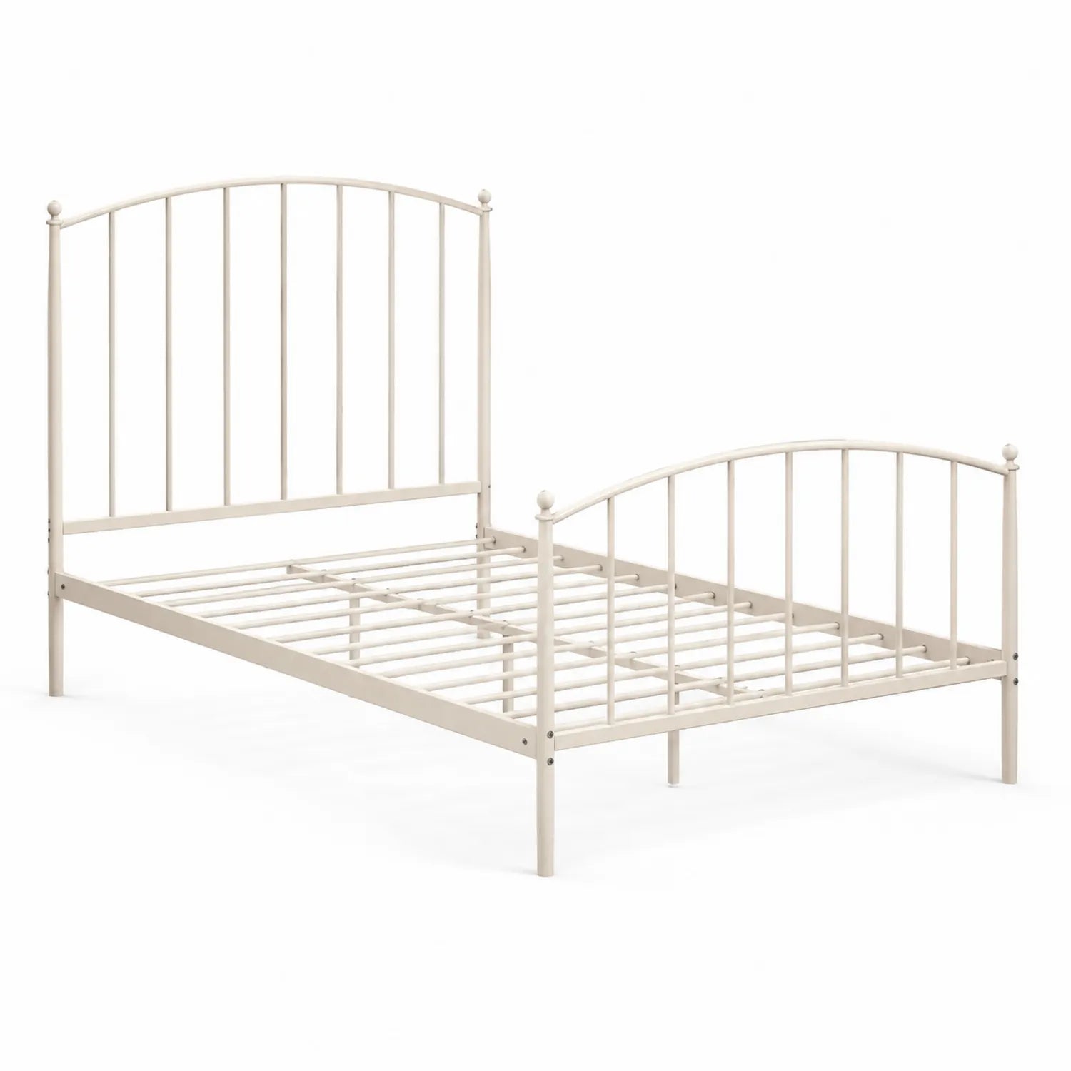 Letto Matrimoniale in Metallo Beige 160x200 cm