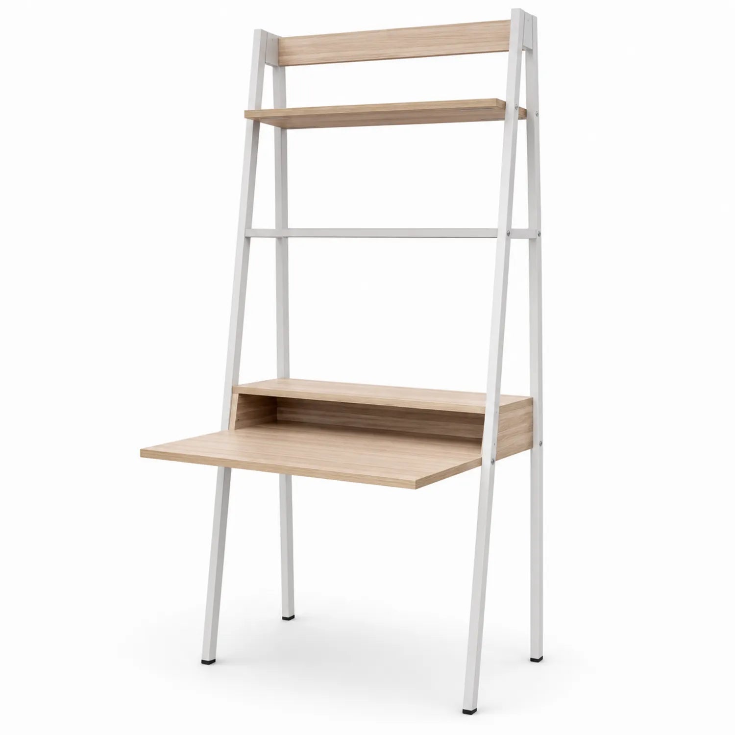 Scrivania a scala in MDF e metallo con mensole 120x60x180 cm