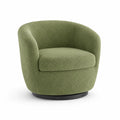Poltrona Girevole in Tessuto Bouclé Verde