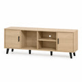 Mobile TV in MDF effetto Rovere Chiaro con Gambe Nere