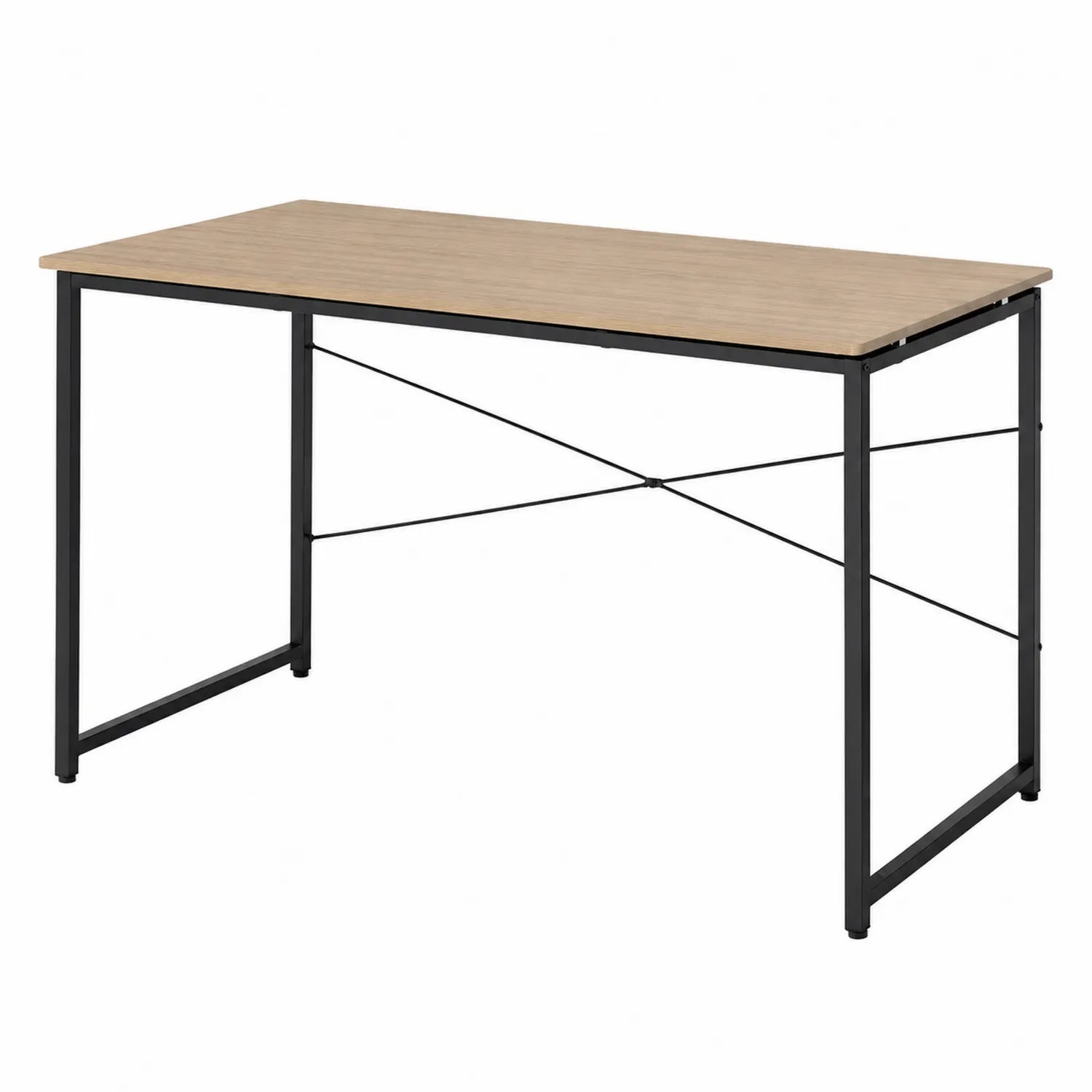 Scrivania rettangolare in legno e metallo nero 120x60x75 cm