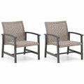 Set di 2 Sedie da Esterno in Rattan Sintetico e Alluminio Grigio